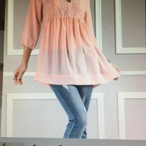 Pink Tassel Tie-Front Tunic